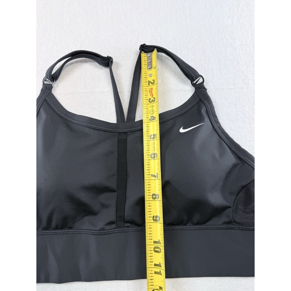 Nike Womens Size L Indy Racerback Light Support Sports Bra Solid Black - Picture 7 of 10